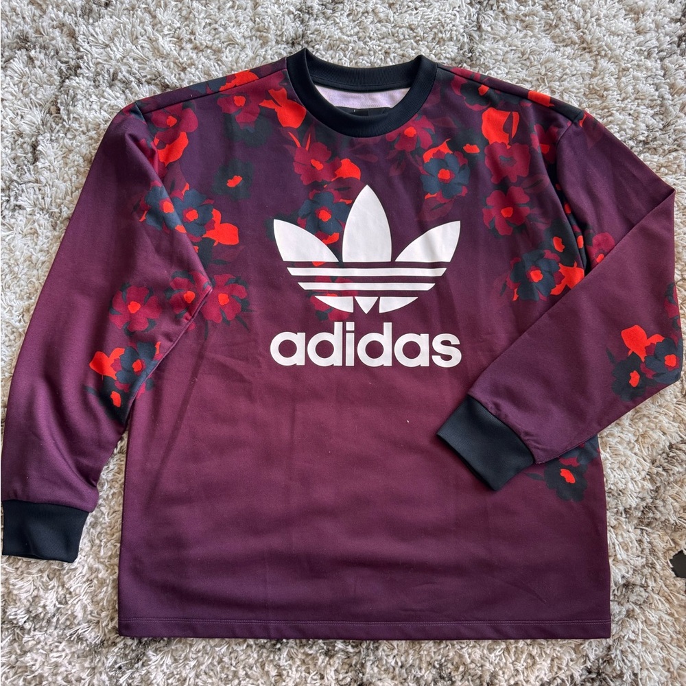 Adidas HER London Studios Floral Crewneck | Women’s XS | Oversized Fit